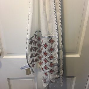 Jcrew NWT white blue and orange scarf